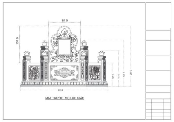 Mẫu mộ đá lục giác bằng đá đẹp nhất 2022【Kèm báo giá】